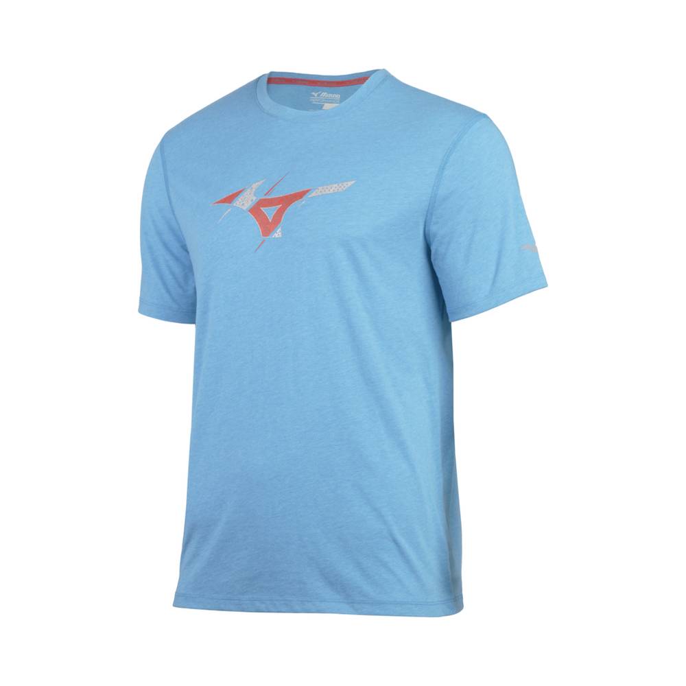 Camisetas Mizuno Inspire Graphic Hombre Azules Ofertas KNVY-73591